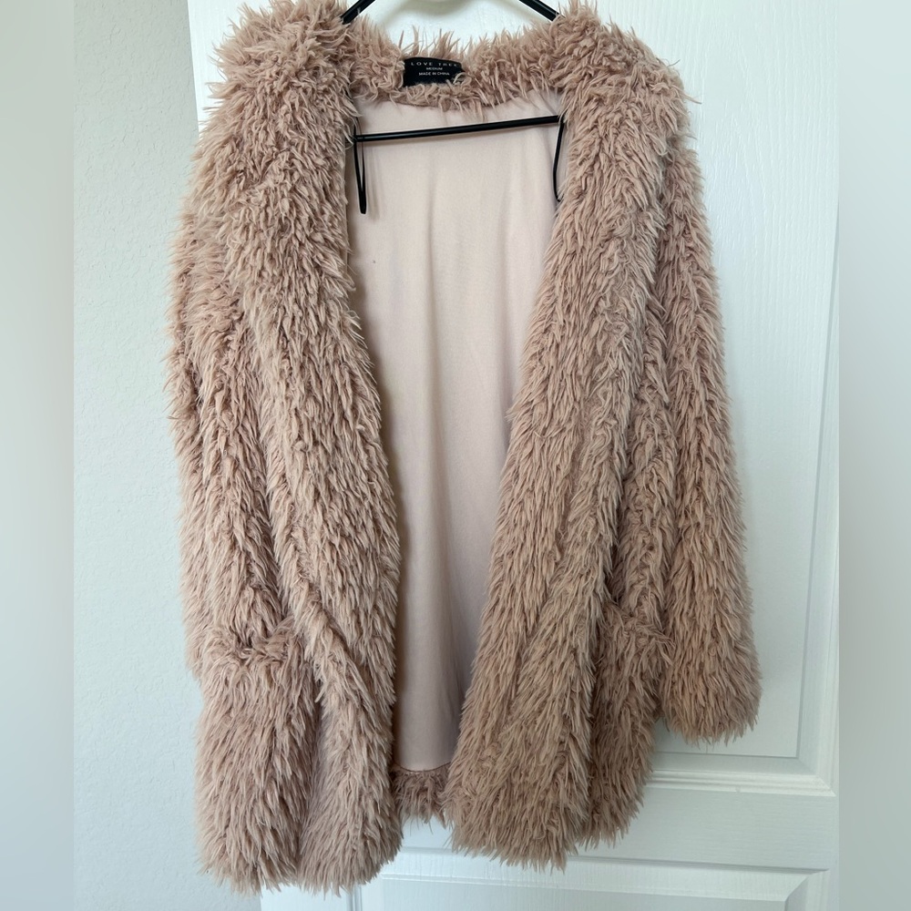 Love Tree Blush Faux Fur Coat